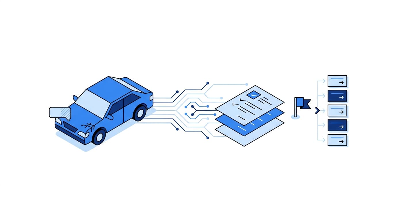 A global automotive manufacturer and dealer network illustration