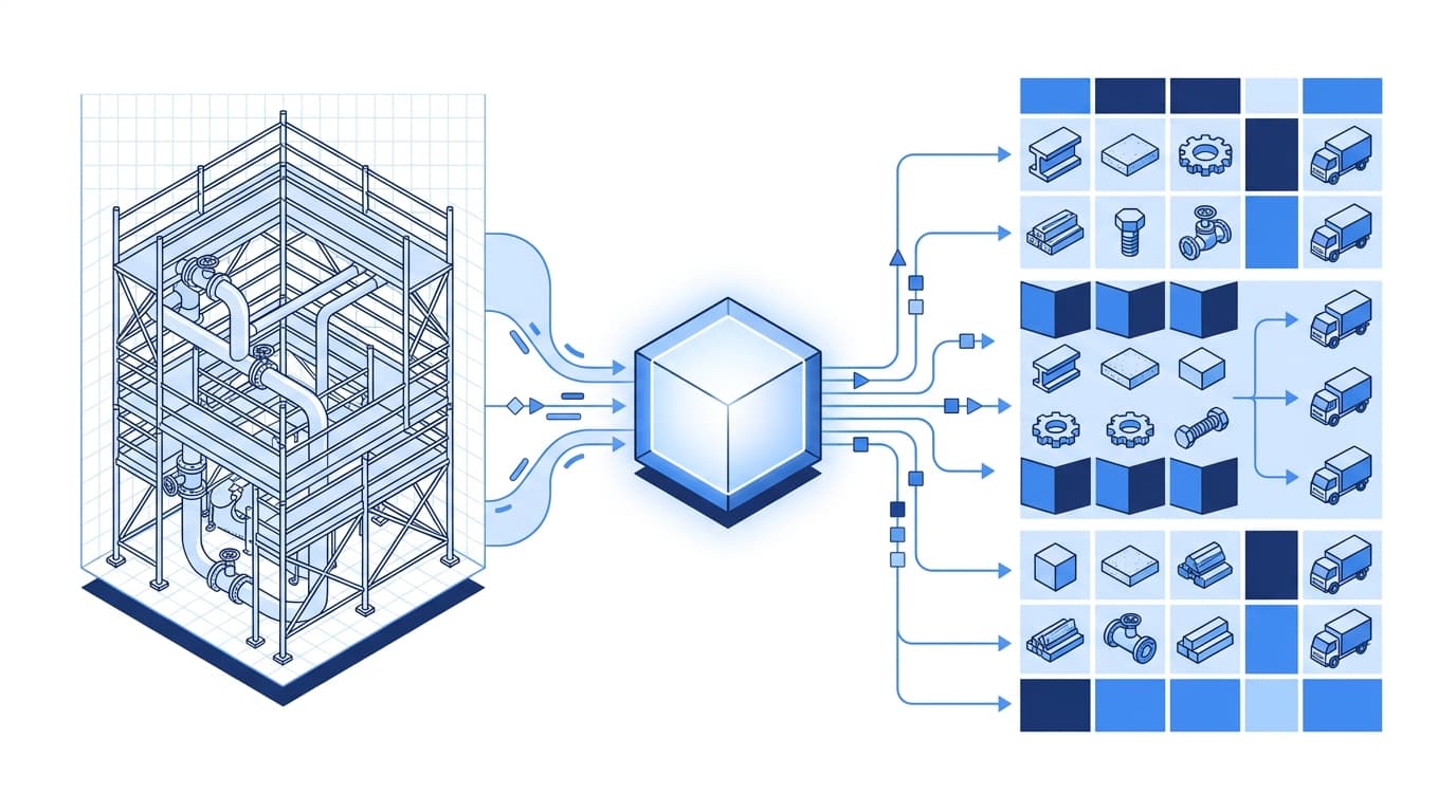 A construction and infrastructure technology company illustration